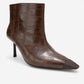 Rassel - Brown Croc-Print Pointed Toe Slim Heel Boot (Women)
