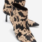 Rassel - Beige Printed Pointed Toe Slim Heel Boot (Women)