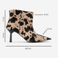 Rassel - Beige Printed Pointed Toe Slim Heel Boot (Women)