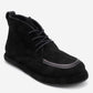 Martas - Black Suede Genuine Leather Lace-Up Zip Ankle Boot (Women)