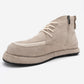 Martas - Beige Suede Genuine Leather Lace-Up Zip Ankle Boot (Women)