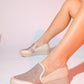Purcan - Beige Glitter Mesh Chunky Sole Casual Shoe (Women)