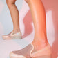 Purcan - Beige Glitter Mesh Chunky Sole Casual Shoe (Women)