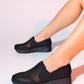 Purcan - Black Glitter Mesh Chunky Sole Casual Shoe (Women)