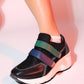 Berge - Black Multi Velcro Platform Sneaker (Women)