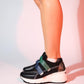 Berge - Black Multi Velcro Platform Sneaker (Women)