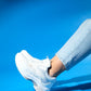 Crown - White Gray Lace-Up Thick Sole Sport Sneakers (Women)