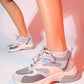 Crown - Powder Pink Multi Lace-Up Thick Sole Sport Sneakers (Women)