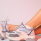 Crown - Powder Pink Multi Lace-Up Thick Sole Sport Sneakers (Women)