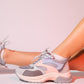 Crown - Powder Pink Multi Lace-Up Thick Sole Sport Sneakers (Women)