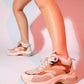 Crown - Beige Tan Lace-Up Thick Sole Sport Sneakers (Women)