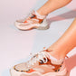 Crown - Beige Tan Lace-Up Thick Sole Sport Sneakers (Women)