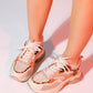 Crown - Beige Tan Lace-Up Thick Sole Sport Sneakers (Women)