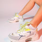 Duja - Ice Green Multi Mesh Thick Sole Sport Sneakers (Women)