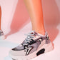 Duja - Gray Black Multi Mesh Thick Sole Sport Sneakers (Women)