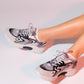 Duja - Gray Black Multi Mesh Thick Sole Sport Sneakers (Women)