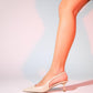 Marten - Ecru Pointed Toe Backless Stiletto Pump (Women)
