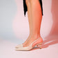 Marten - Ecru Pointed Toe Backless Stiletto Pump (Women)