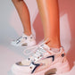 Duja - White Silver Multi-Mesh Platform Sneaker (Women)