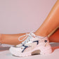 Duja - White Silver Multi-Mesh Platform Sneaker (Women)