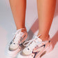 Duja - White Silver Multi-Mesh Platform Sneaker (Women)