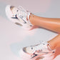 Duja - White Silver Multi-Mesh Platform Sneaker (Women)