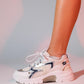 Duja - White Silver Multi-Mesh Platform Sneaker (Women)