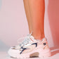 Duja - White Silver Multi-Mesh Platform Sneaker (Women)