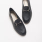 Penny - Black Leather Horsebit Loafers