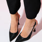 Andes - Black Striped Pointed Toe Backless High Heel Shoe (Women)
