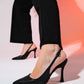 Andes - Black Striped Pointed Toe Backless High Heel Shoe (Women)