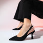 Juan - Black Satin Embellished Evening Shoe (Women)