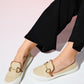 Barcelos - Beige Straw Buckle Loafer (Women)