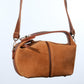 ISLAND - Cognac Genuine Leather Shoulder Bag (Women)