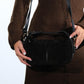 ISLAND - Black Genuine Suede Leather Shoulder Bag (Women)