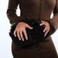 ISLAND - Black Genuine Suede Leather Shoulder Bag (Women)