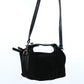 ISLAND - Black Genuine Suede Leather Shoulder Bag (Women)