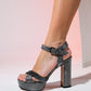 Slay - Platinum Patterned Jeweled Platform Heel Evening Shoe (Women)