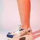 Duja - Beige Navy Multi Chunky Sole Sport Sneaker (Women)