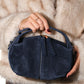 ISLAND - Navy Genuine Leather Shoulder Bag (Women)