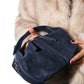 ISLAND - Navy Genuine Leather Shoulder Bag (Women)