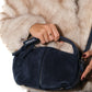 ISLAND - Navy Genuine Leather Shoulder Bag (Women)