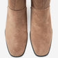 NORDY - Taupe Suede Genuine Leather Block Heel Boot (Women)