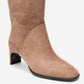 NORDY - Taupe Suede Genuine Leather Block Heel Boot (Women)