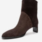 NORDY - Brown Genuine Leather Block Heel Boot (Women)