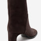 NORDY - Brown Genuine Leather Block Heel Boot (Women)