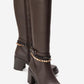 VIORRA - Brown Strapped Block Heel Boot (Women)