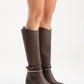 VIORRA - Brown Strapped Block Heel Boot (Women)
