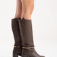 VIORRA - Brown Strapped Block Heel Boot (Women)