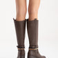 VIORRA - Brown Strapped Block Heel Boot (Women)